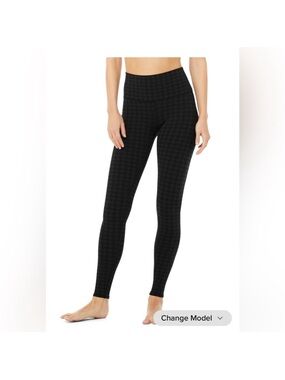 Alo Yoga Set - leggings & sports bra (black Houndstooth)